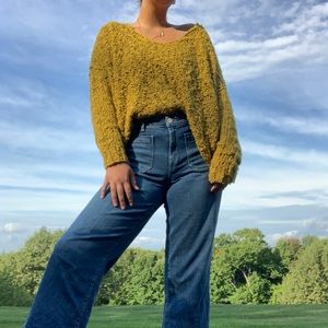 Free people NEW WITH TAGS gold show knit sweater